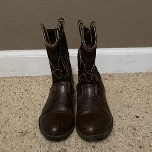 Brown kids cowboy boots